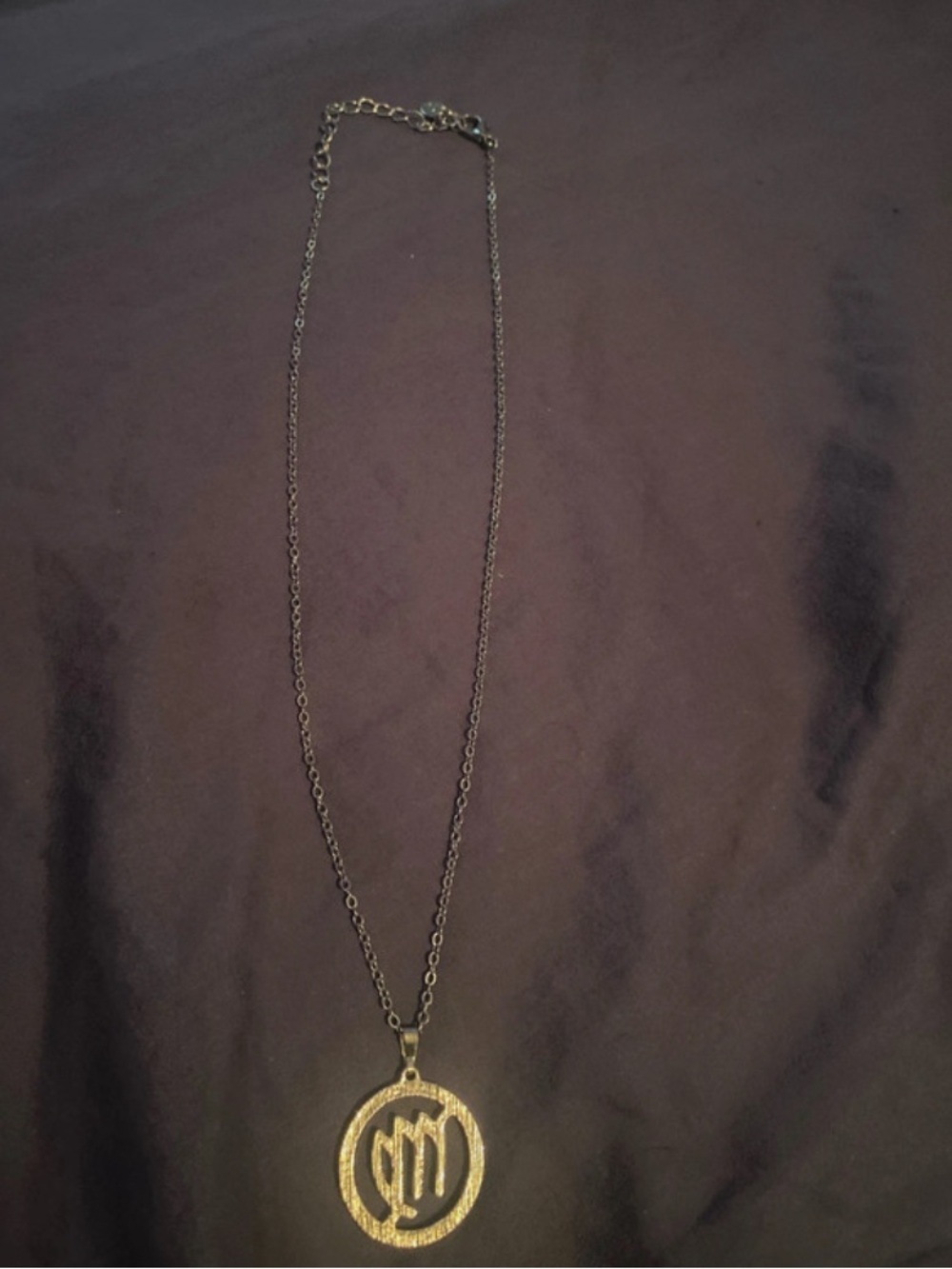 Gold Monogram Circle Virgo Pendant Necklace - Women's Jewelry